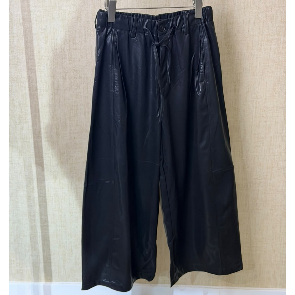 BOT-CCG0919-019 仿皮闊腳長褲 L碼 (A19) [O0902-6728]