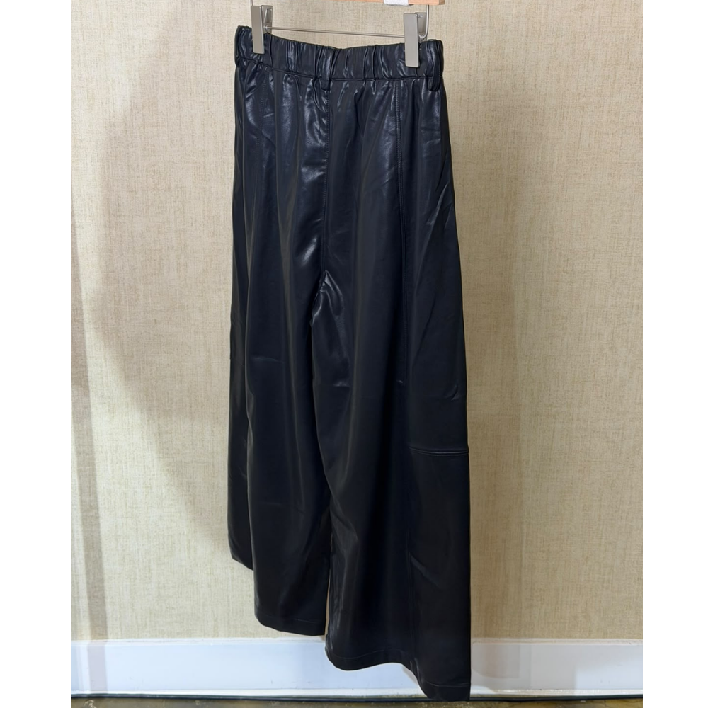 BOT-CCG0919-019 仿皮闊腳長褲 L碼 (A19) [O0902-6728]