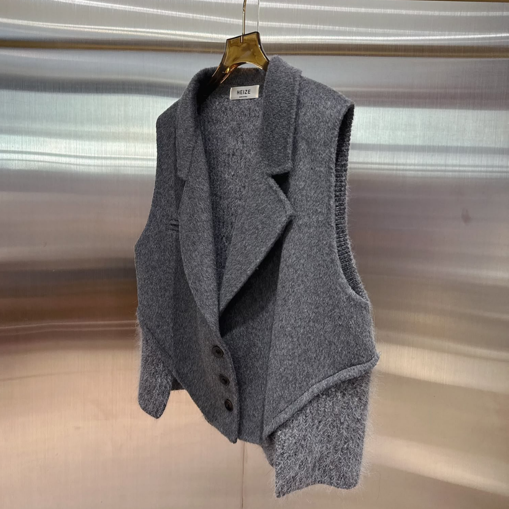 JAC-CCG0919-050 100%Wool拼針織馬甲 (A50)