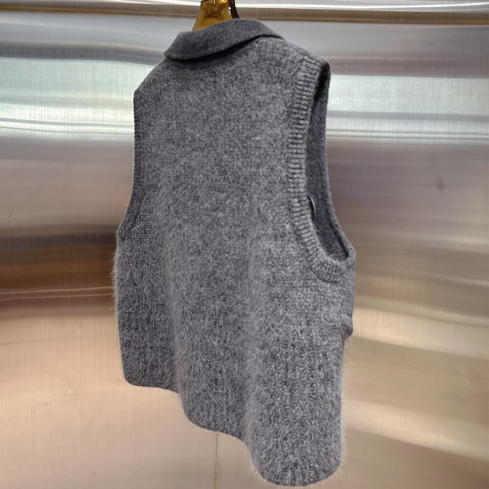 JAC-CCG0919-050 100%Wool拼針織馬甲 (A50)