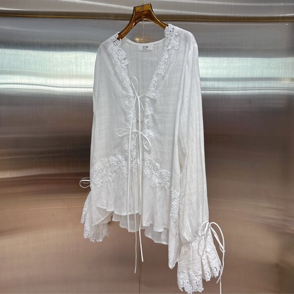 TOP-CCG0919-058 高質綿麻拼蕾絲花邊 (A58)
