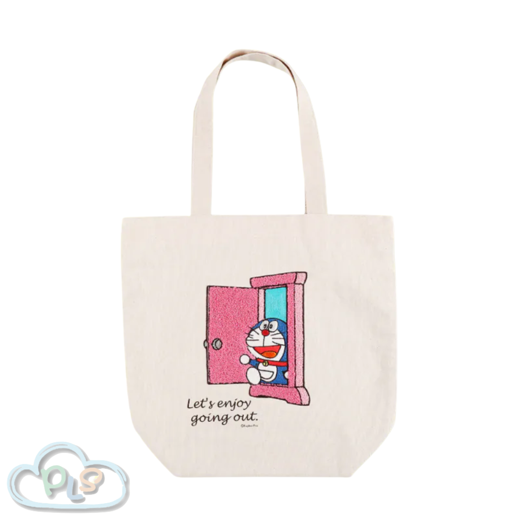 現貨 刺繡 Tote Bag 隨意門 多啦A夢 未來百貨限定 米白色 #40195-1