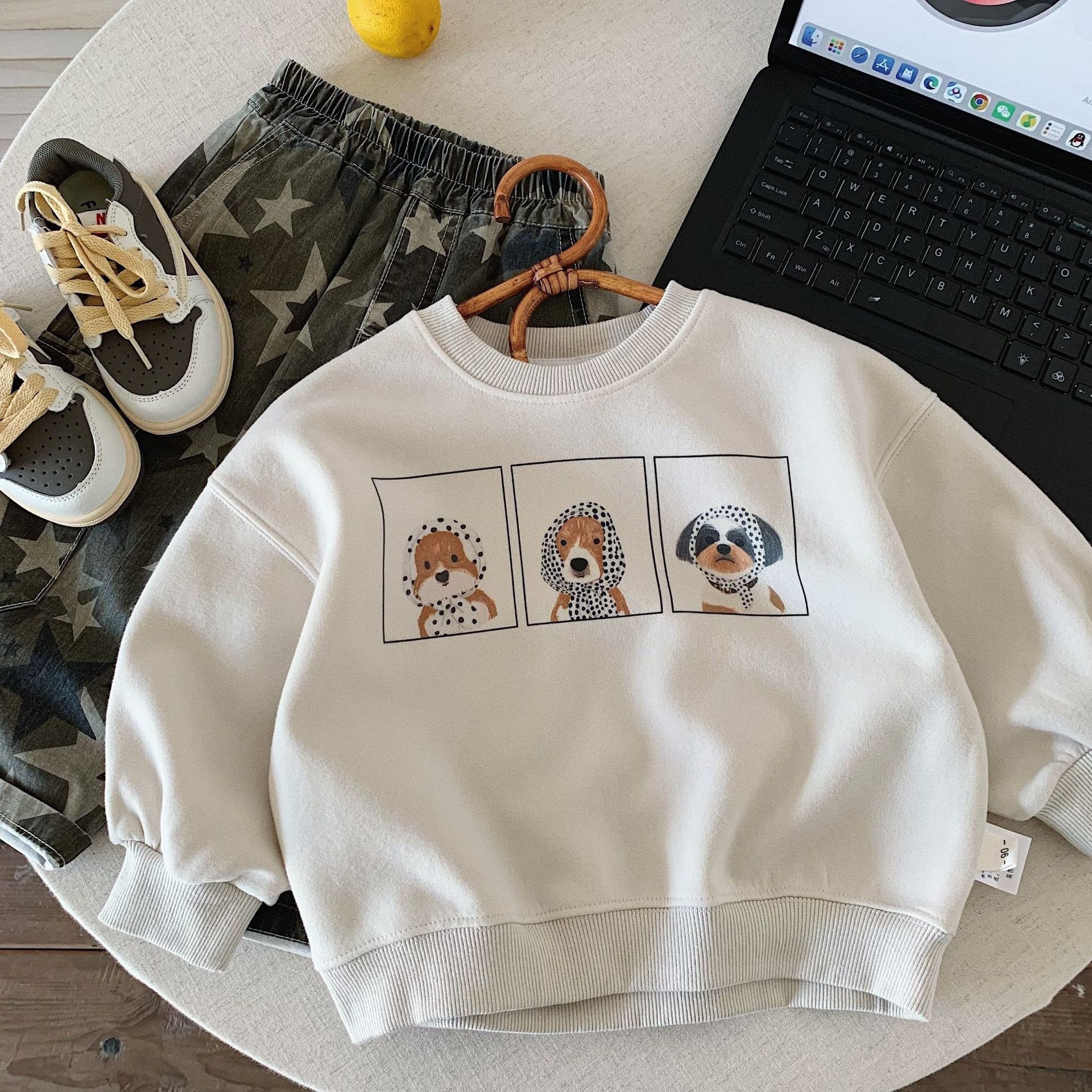 三色頭巾狗狗上衣