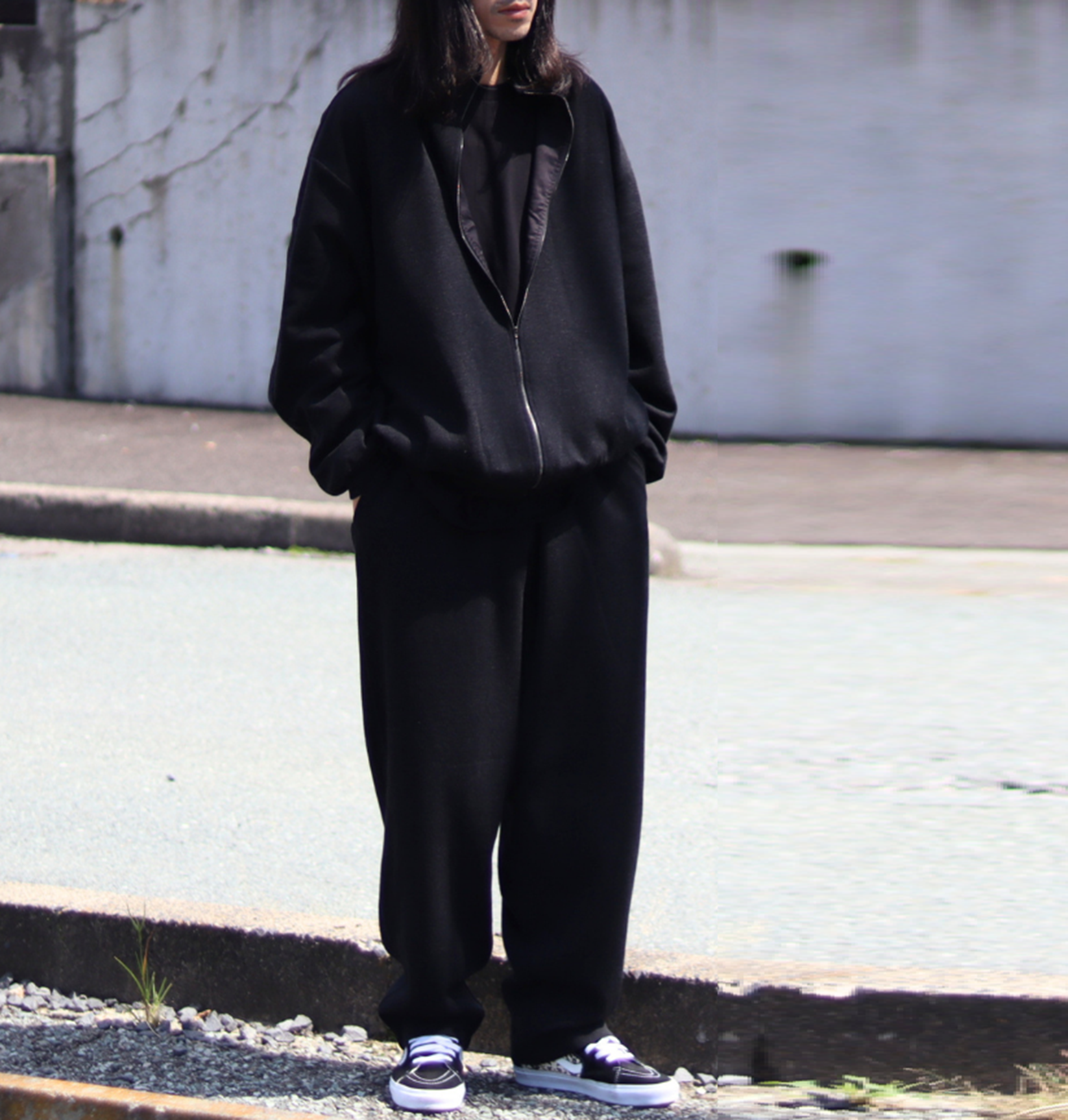 COMOLI WOOL KNIT TRACK JACKET - CHARCOAL PRE ORDER ITEM (預訂中)