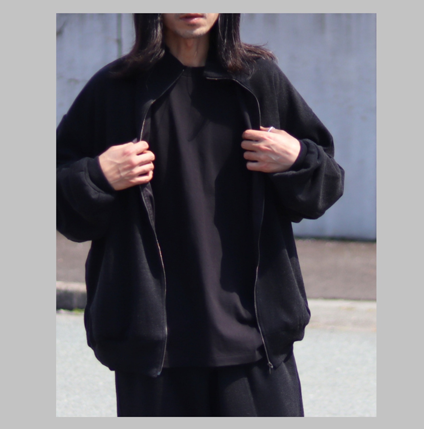 COMOLI WOOL KNIT TRACK JACKET - CHARCOAL PRE ORDER ITEM (預訂中)