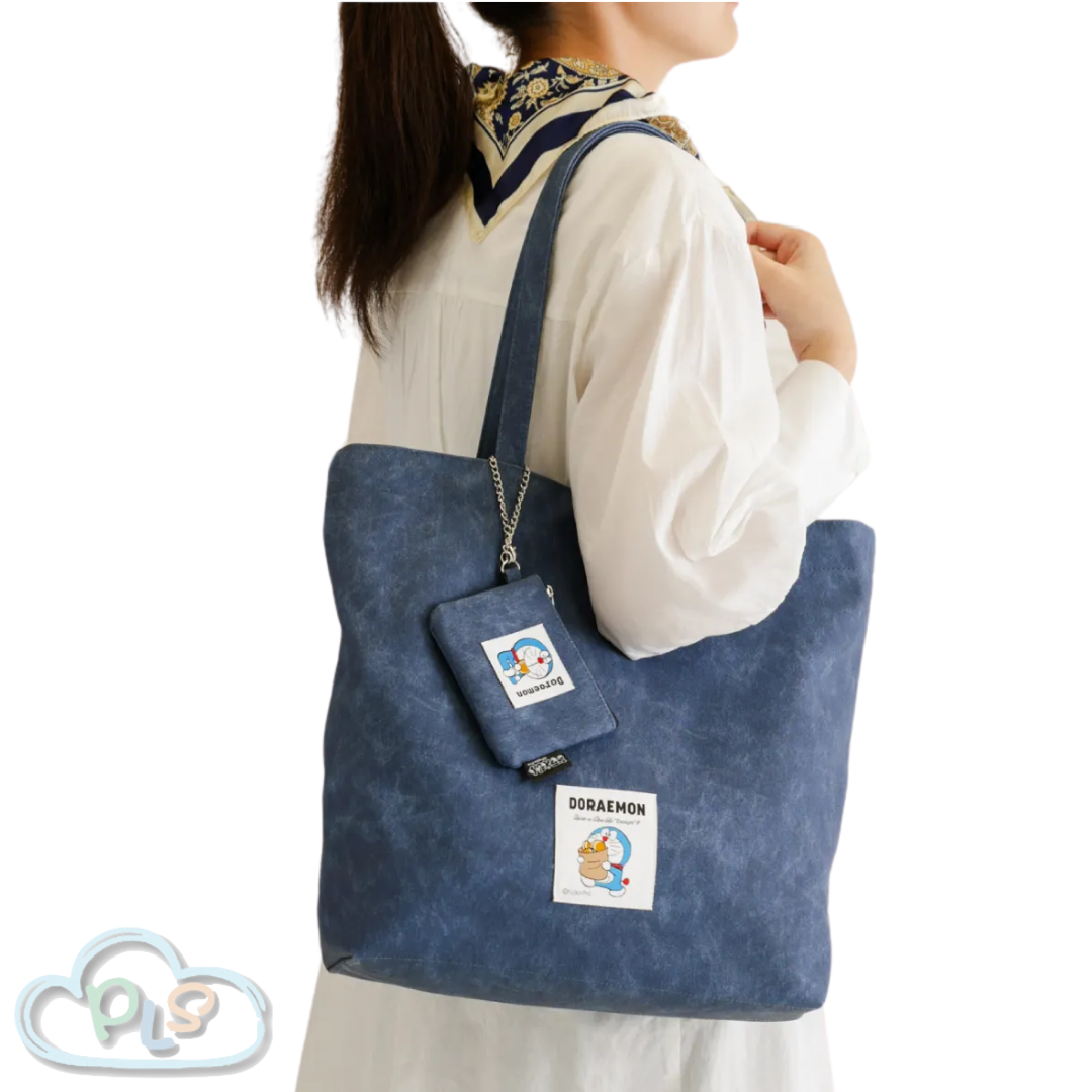 Tote Bag A4 Size DC-042（附零錢包吊飾） 多啦A夢 Quest ce Que Le”design"? 海軍藍色 #29623-1
