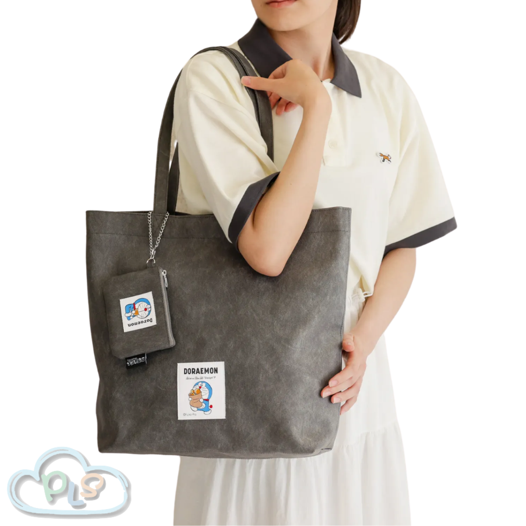 Tote Bag A4 Size DC-042（附零錢包吊飾） 多啦A夢 Quest ce Que Le”design"? 黑色 #29622-1