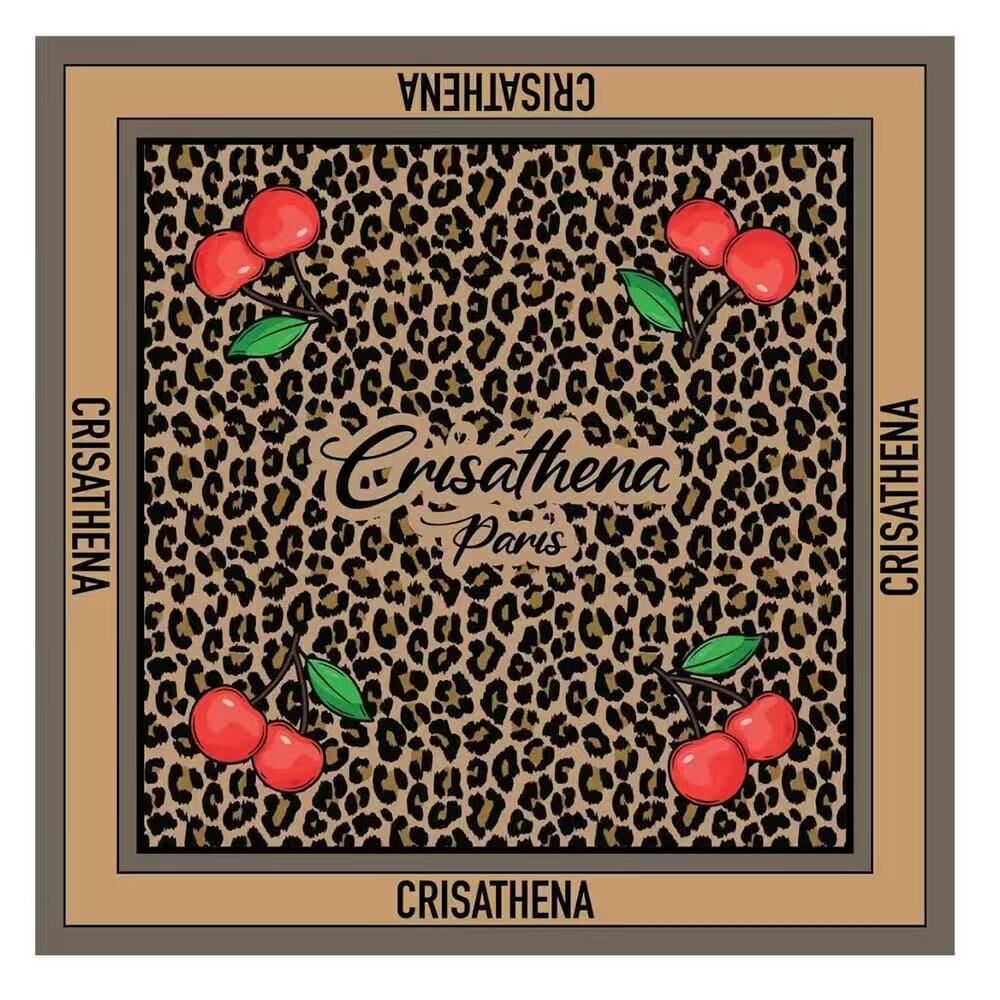 Crisathena CT-SF250918-BRN_TAN Cherry Scarf in Brown,Tan -M