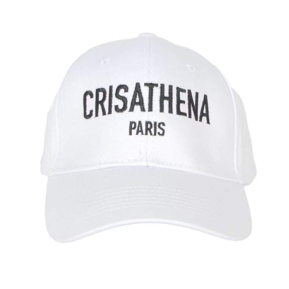 Crisathena CT-CCL2501-WHITE "Large Logo" Cap in White,Black -M