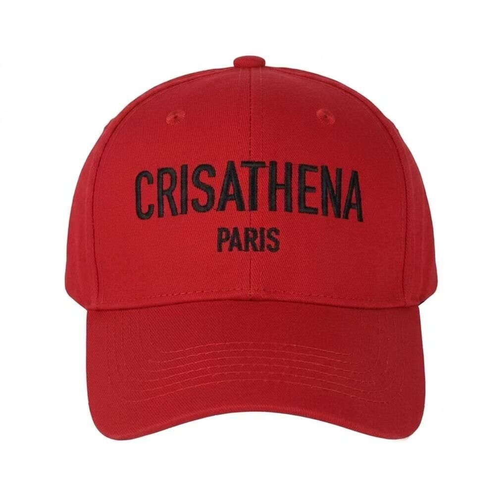 Crisathena CT-CCL2501-RED_BLK Paris "Large Logo" Cap in Red,Black -M