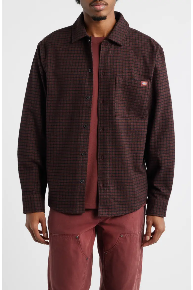 【預購】DICKIES N091950 Hendersonville 男裝長袖襯衫 (紅黑格紋)