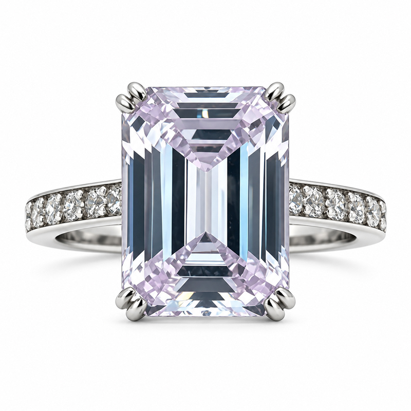 Aurora Radiance | 10ct Emerald-Cut Main Stone Diamond Ring