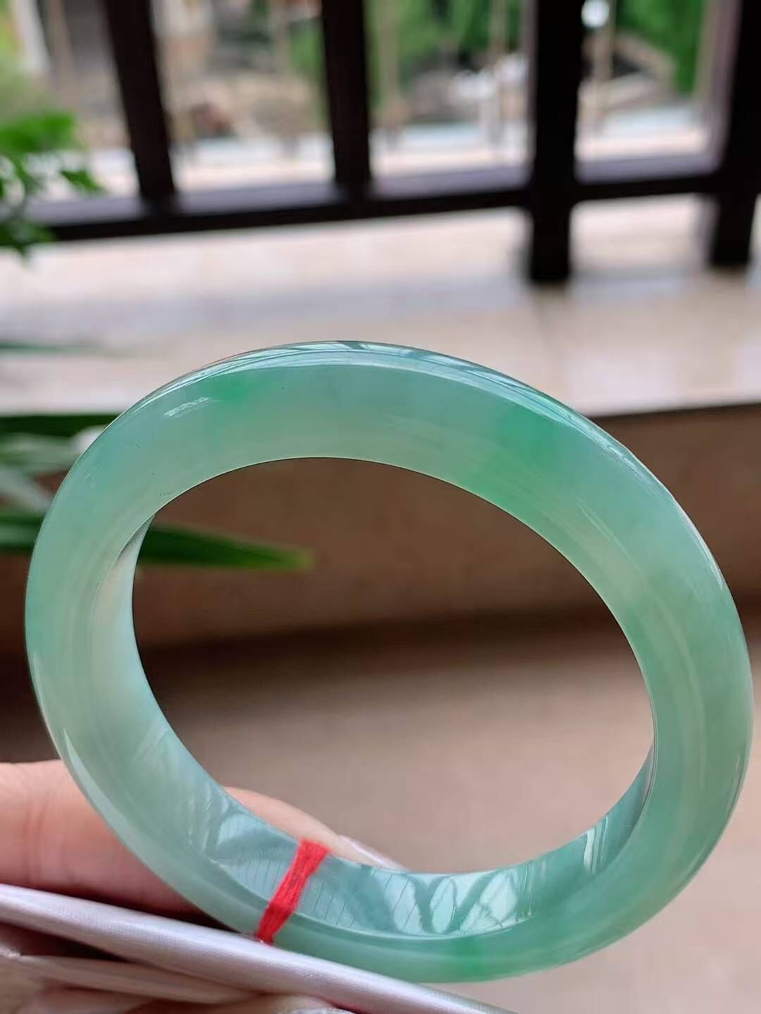95233 58.8mm老種冰飄花翡翠正圈手鐲 (58-60)