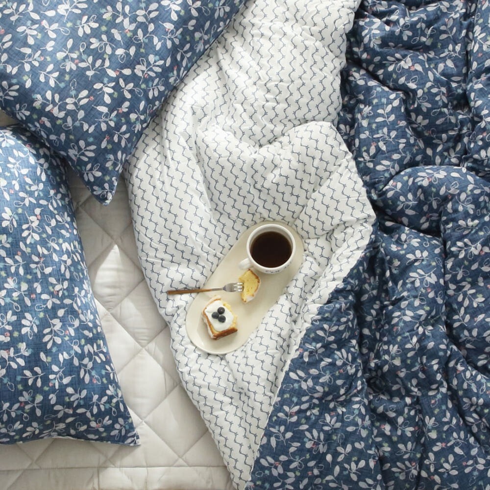 Morning Blue Premium Modal Cotton All-Season Comforter & Pillowcase Set
