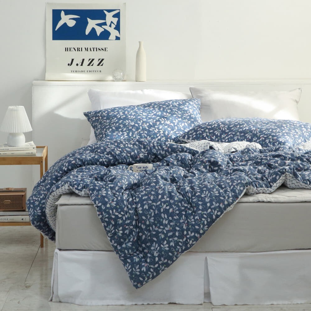 Morning Blue Premium Modal Cotton All-Season Comforter & Pillowcase Set