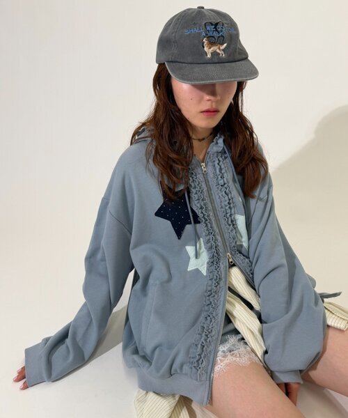 #預購 🇯🇵日本26秋冬w closet 星星拼布 荷葉邊雙拉鍊連帽外套 7色