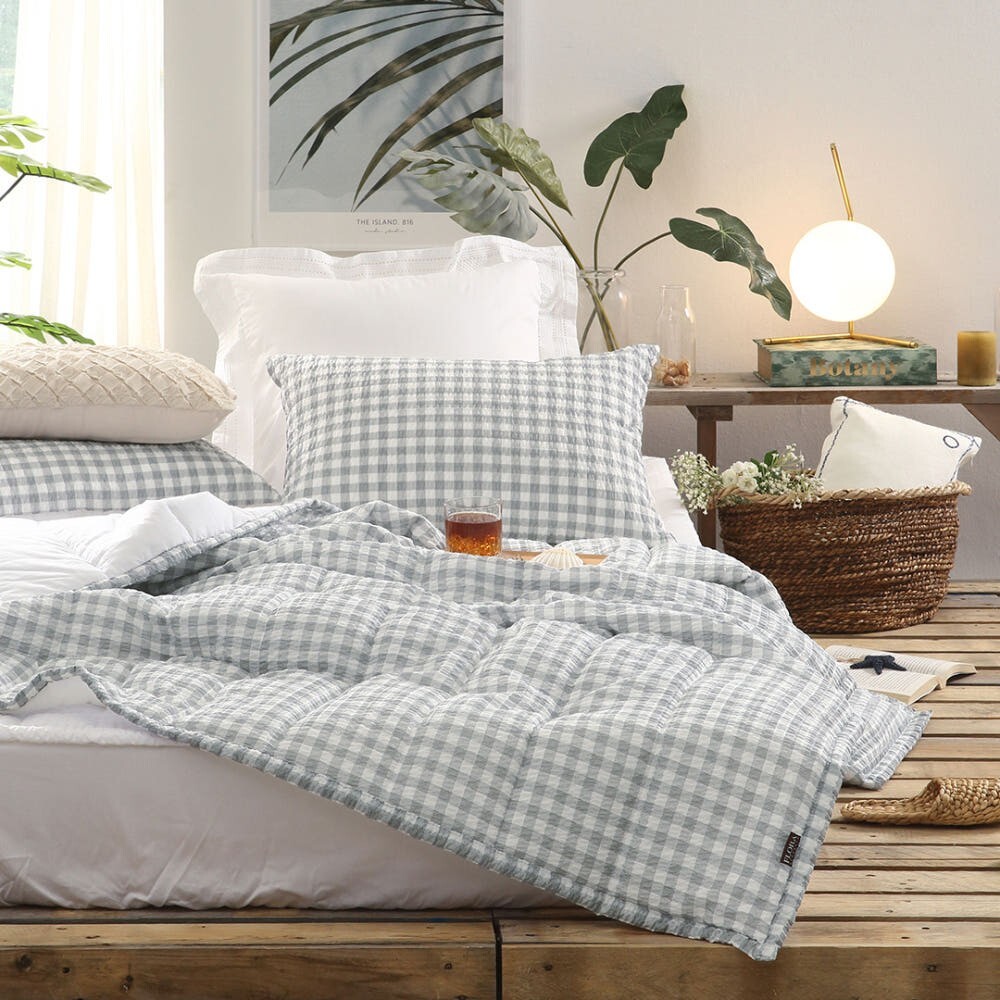Indie Check Seersucker & Fine Cotton Summer Comforter