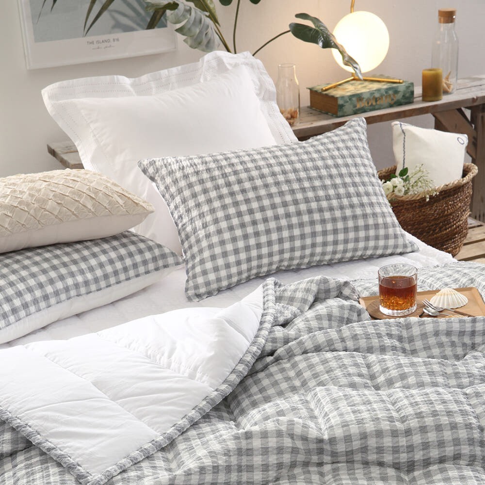 Indie Check Seersucker & Fine Cotton Summer Comforter