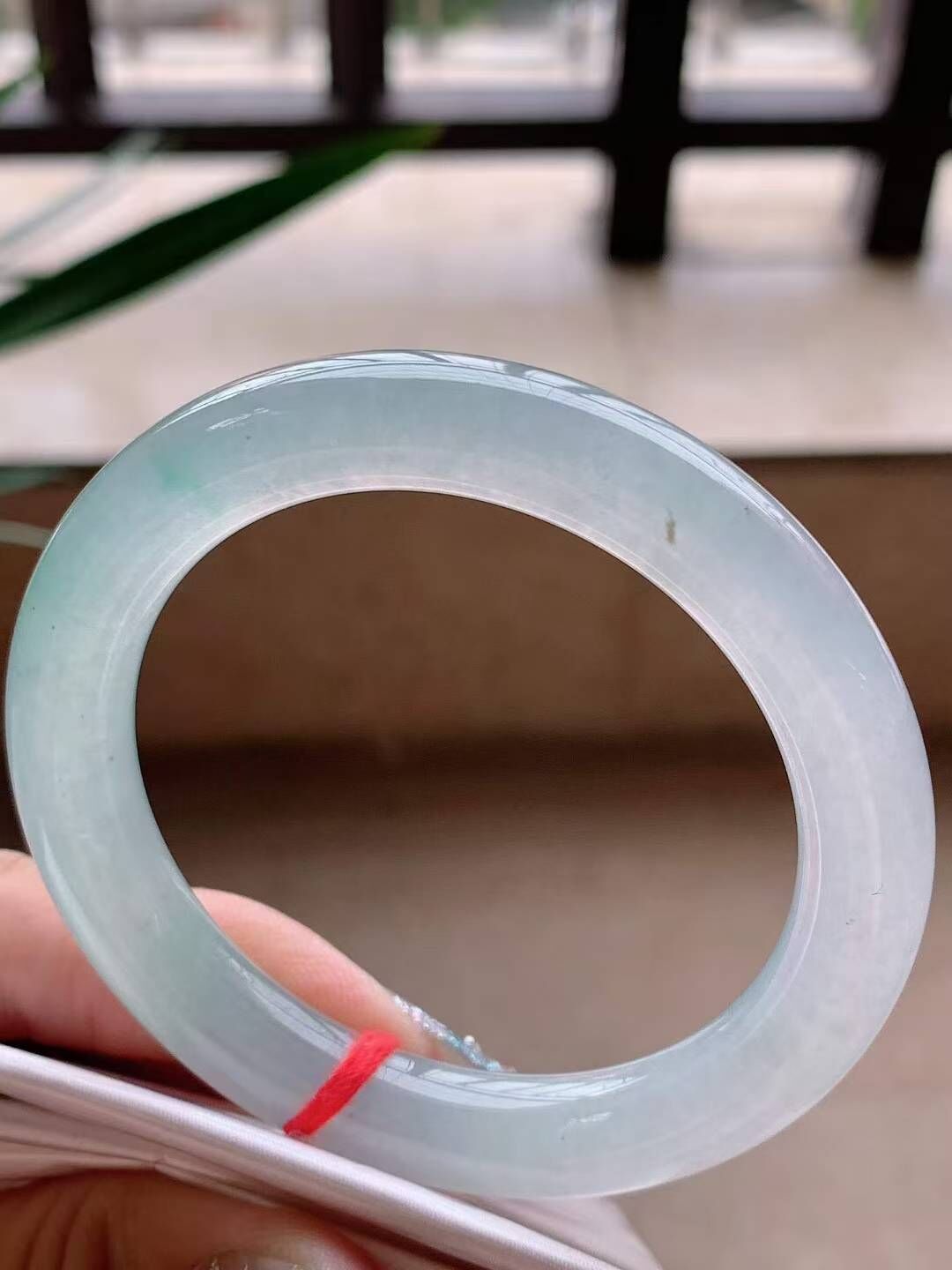 95239 53mm老種冰晴翡翠圓條手鐲 (52-54)