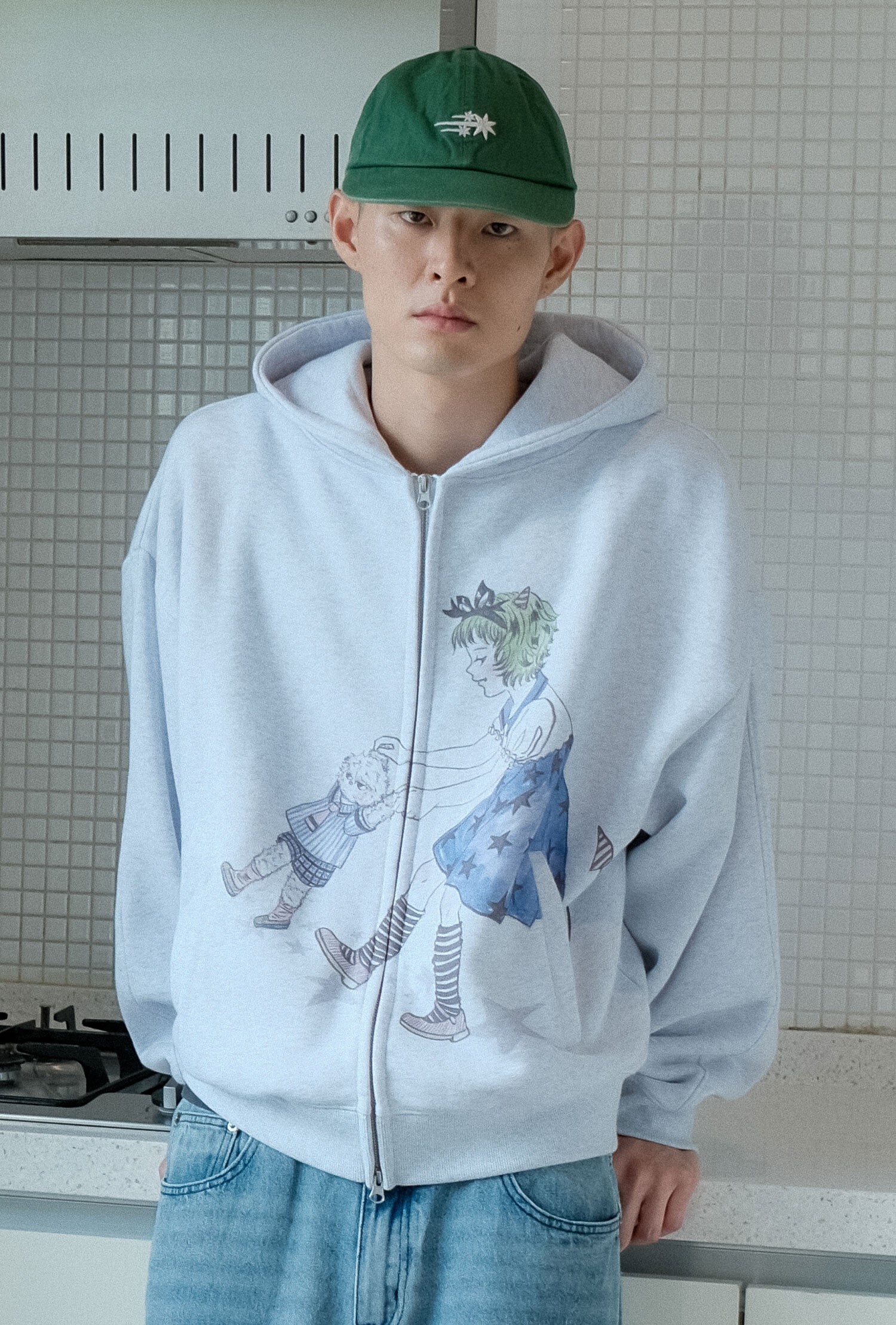 Niceghostclub HAND IN HAND HOODIE ZIP UP