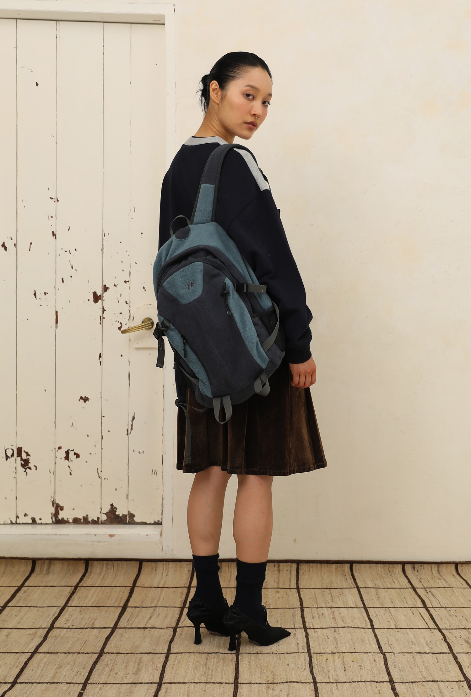 Niceghostclub COLOR BLOCK FLEECE BACKPACK