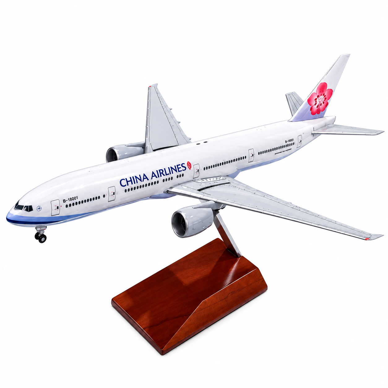 Hogan wings 1/200 中華航空 波音777-300(ER) B-18001 標準塗裝 白盒木底座版