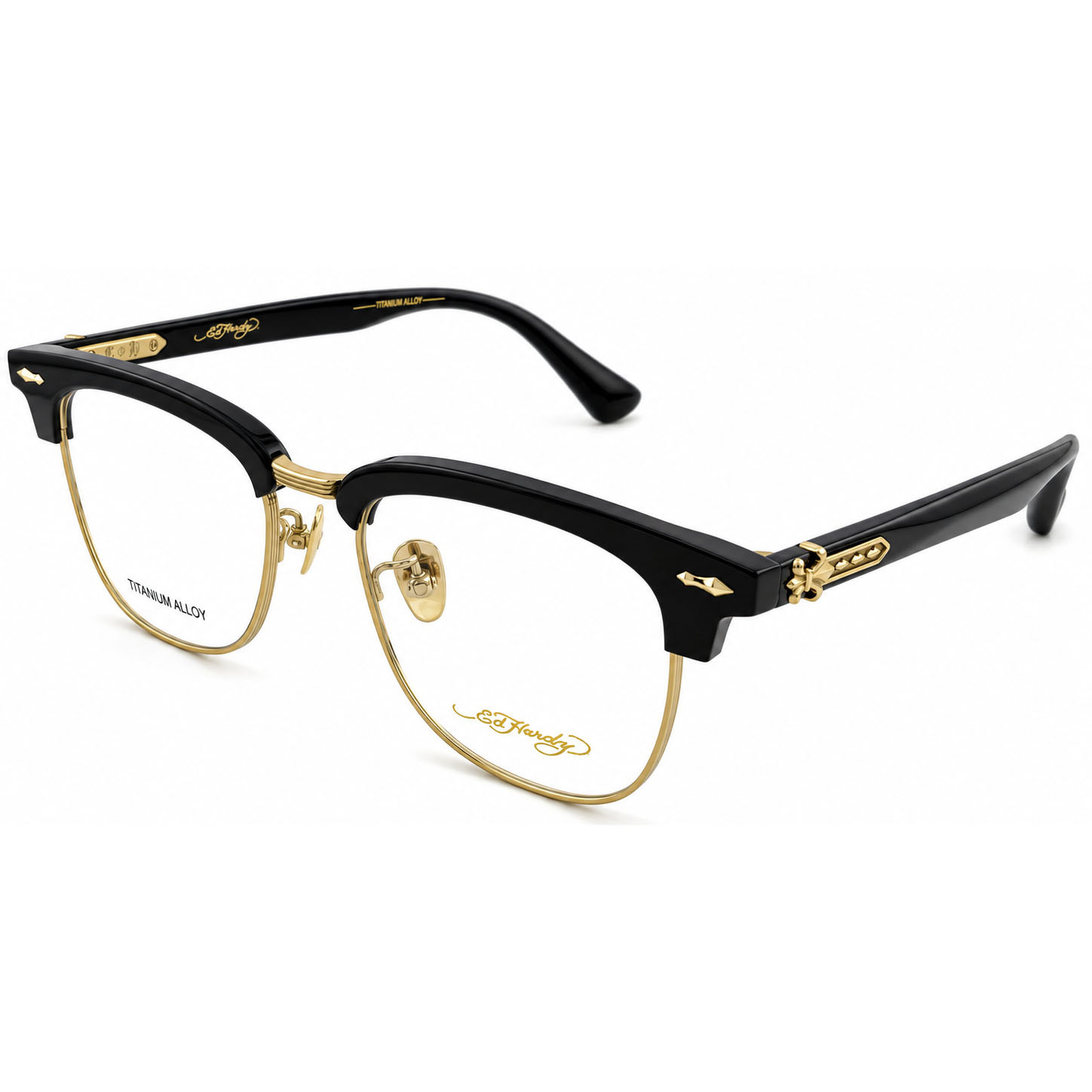 【Ed Hardy】EH2100 1GD 光學眼鏡#(亮黑搭芒金色)