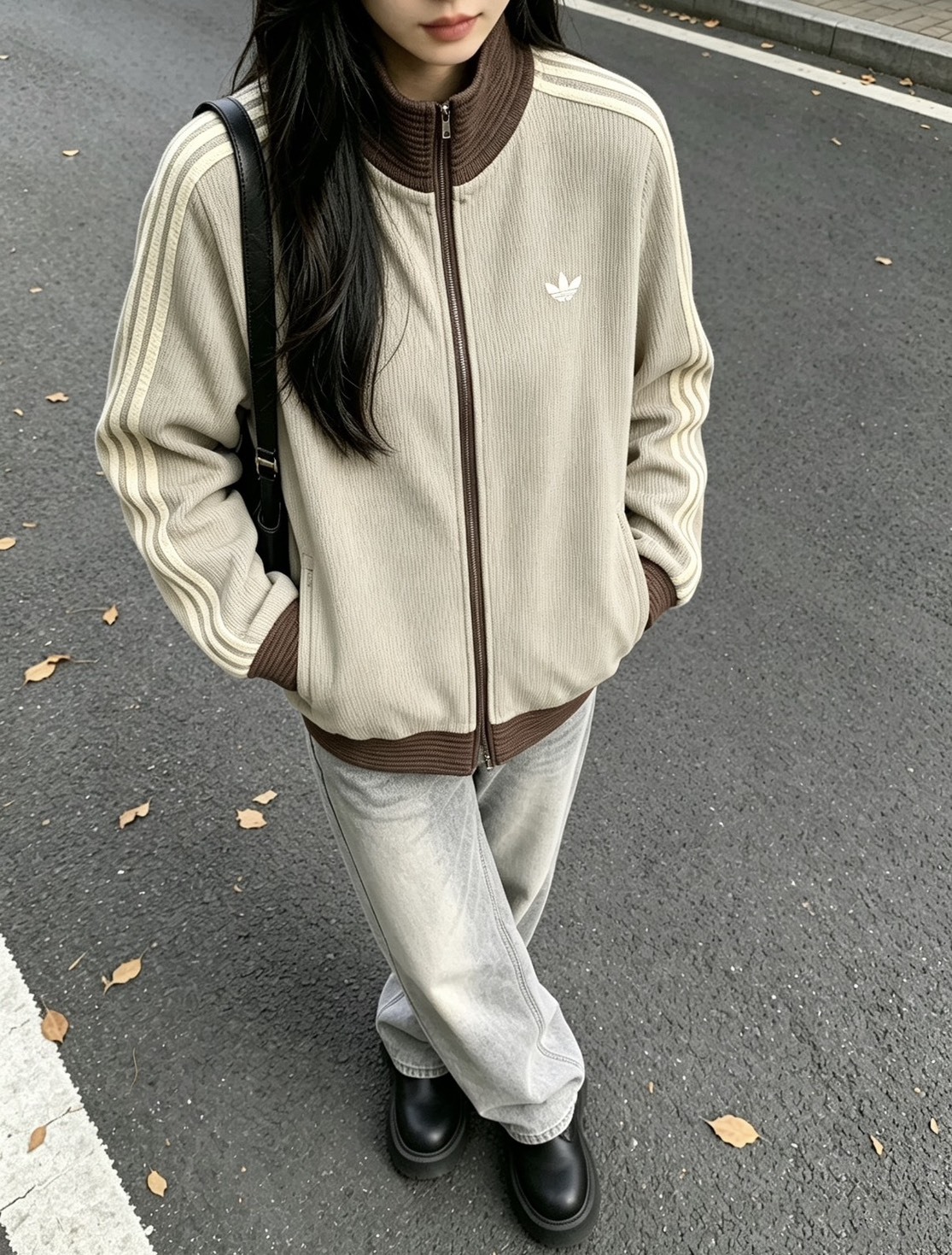 <韓女vibe🫧>ADIDAS ORIGINALS WAFFLE 華夫格 雙拉鍊 立領外套 兩色