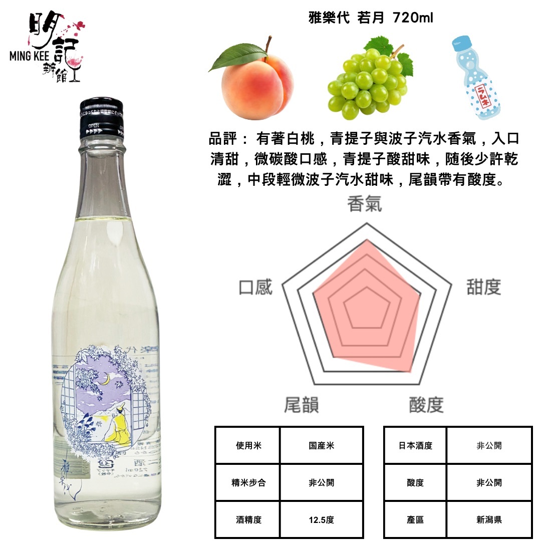 雅樂代 若月 720ml