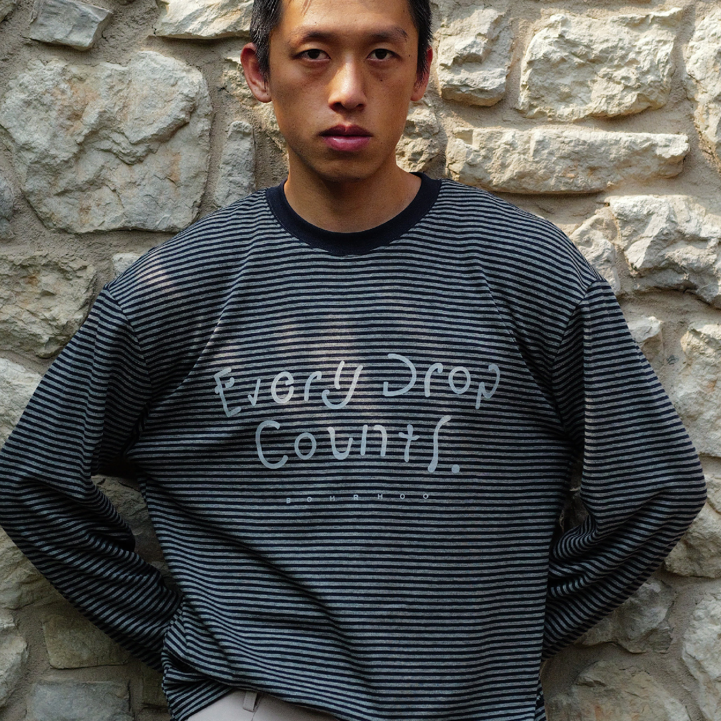 BOHRHOO Striped Print LS Tee 細條紋印花 長袖Tee [BH1203]