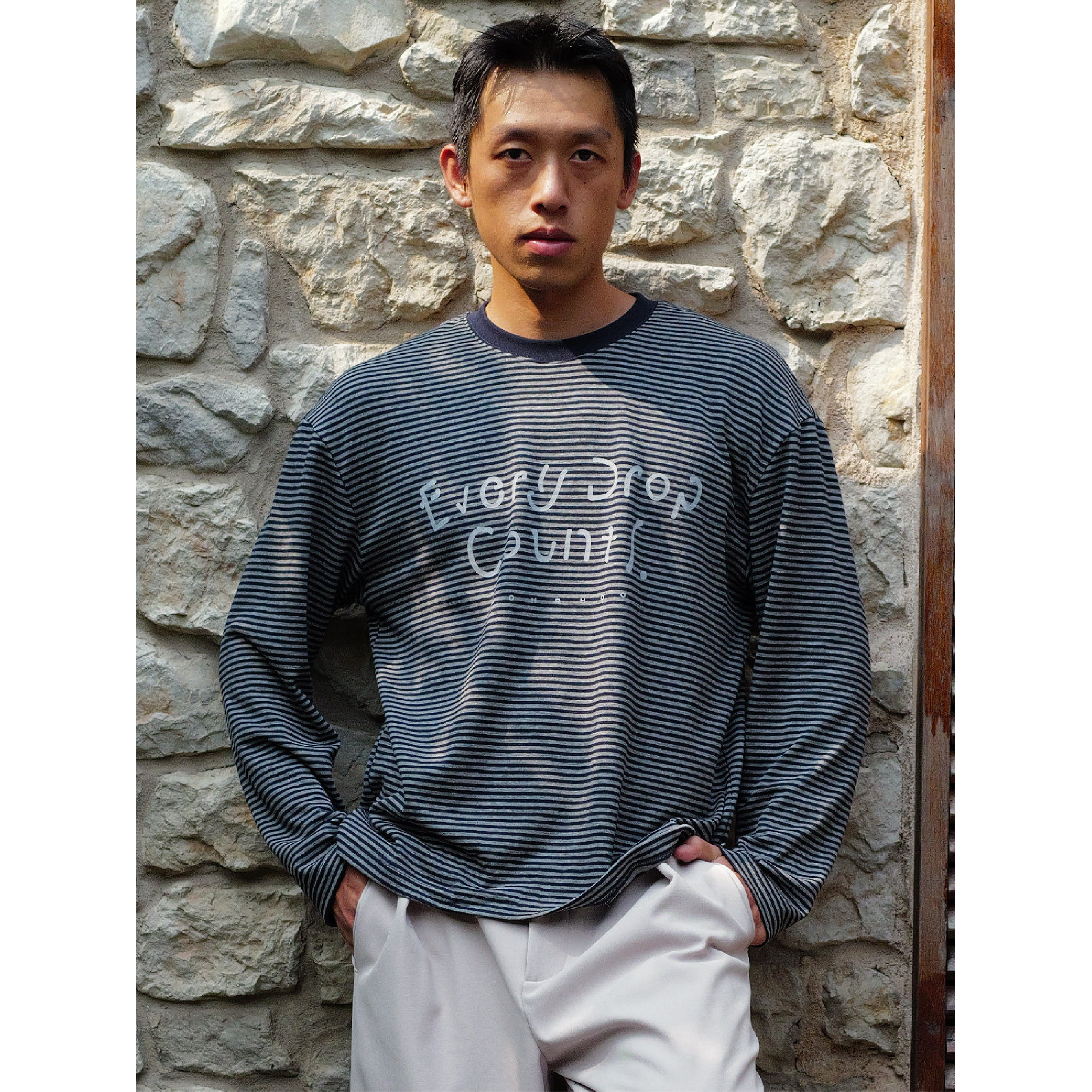 BOHRHOO Striped Print LS Tee 細條紋印花 長袖Tee [BH1203]