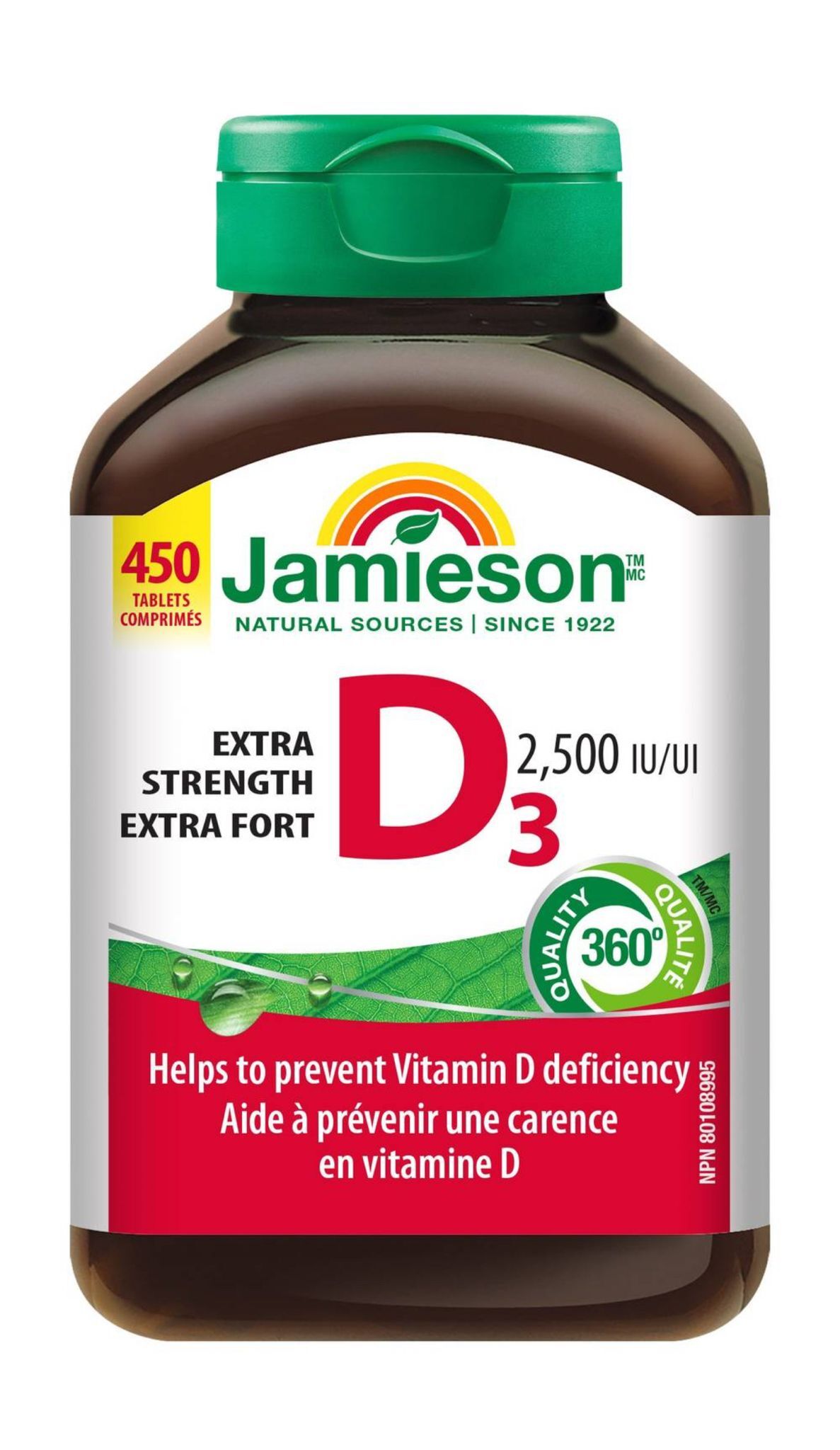 加姐 Jamieson 強加版 D3 2500IU 450粒 *滿$899包京東送貨上門* CC154