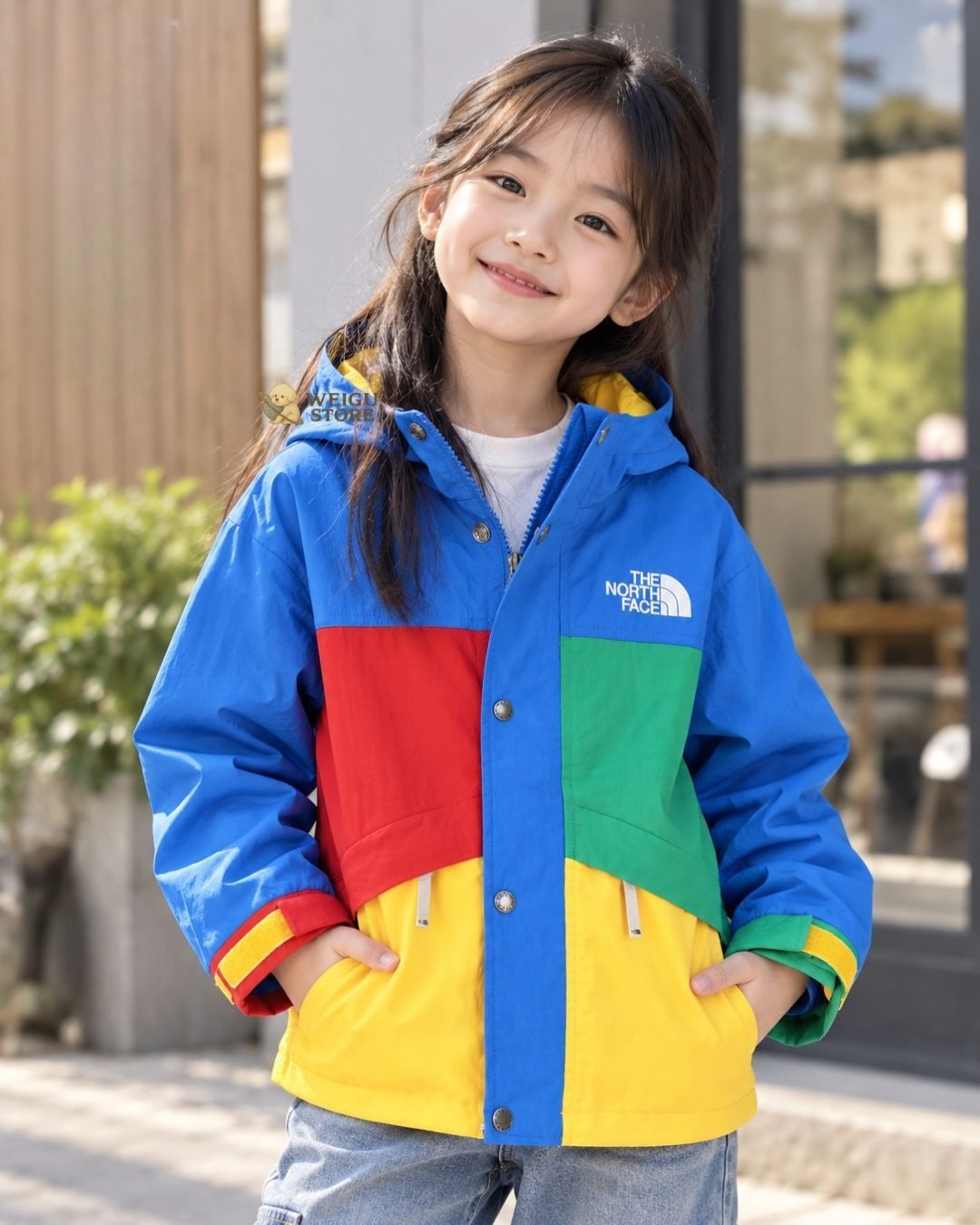 【預購】The North Face K'S VIVID MOUNTAIN JACKET 拼接連帽外套 小童款 NJ3BS54
