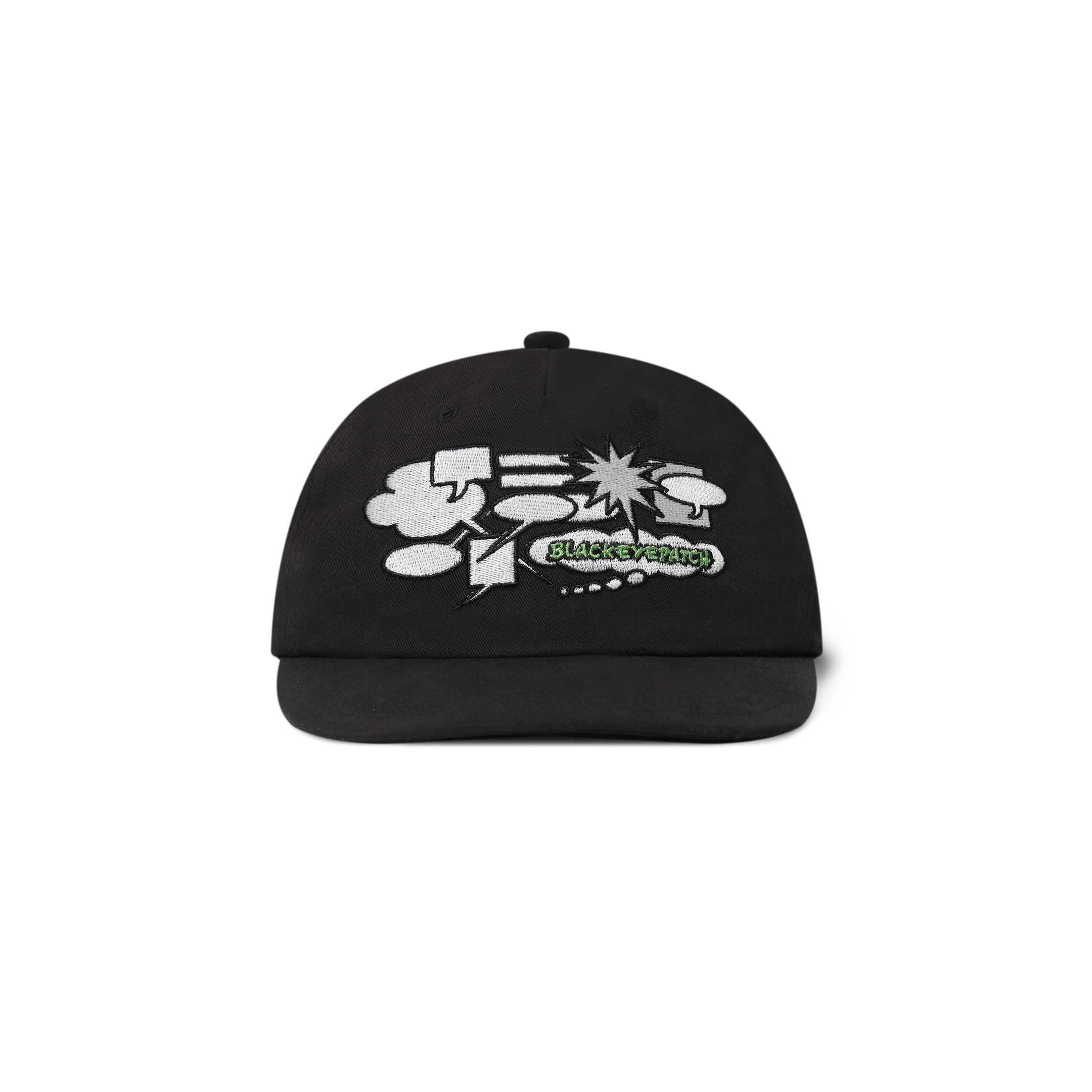 BLACK EYE PATCH SPEECH BUBBLES CAP BLACK