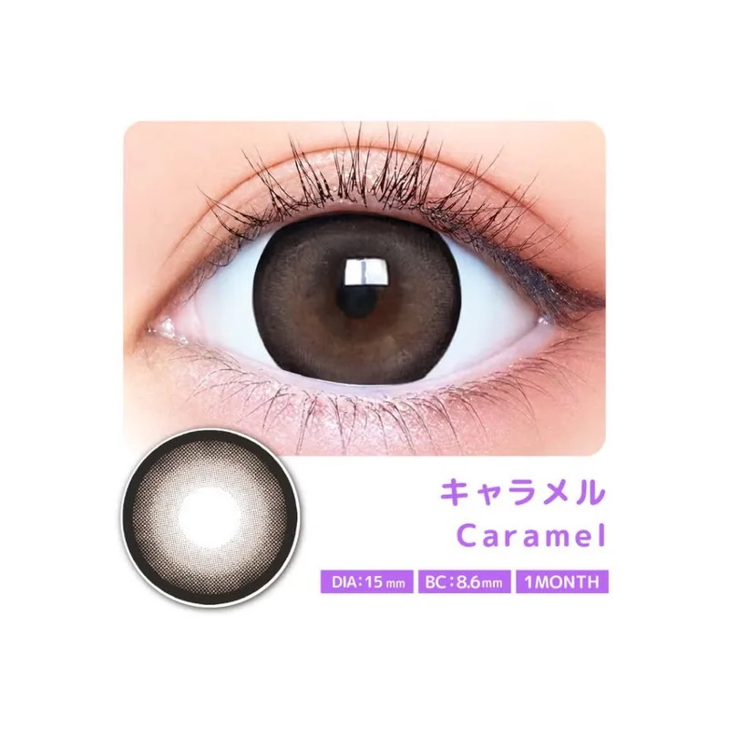 [月拋] Issho Motecon 1 Month Caramel｜月拋彩妝隱形眼鏡｜每盒2片