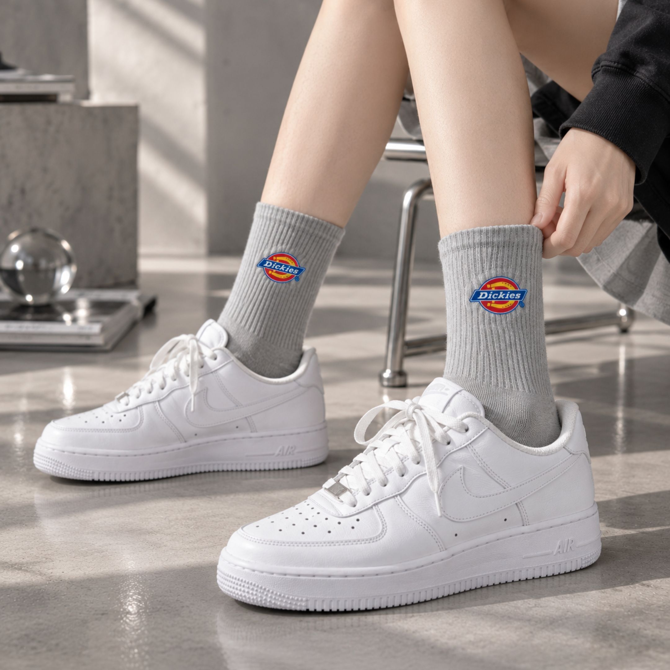 NICEDAY 代購 Dickies 中桶襪 襪子 白 灰 黑 一組三雙
