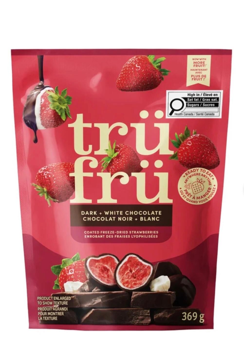 加姐 Tru Fru 士多啤梨乾黑白朱古力 369g CC162 *滿$899包京東送貨上門* CC162