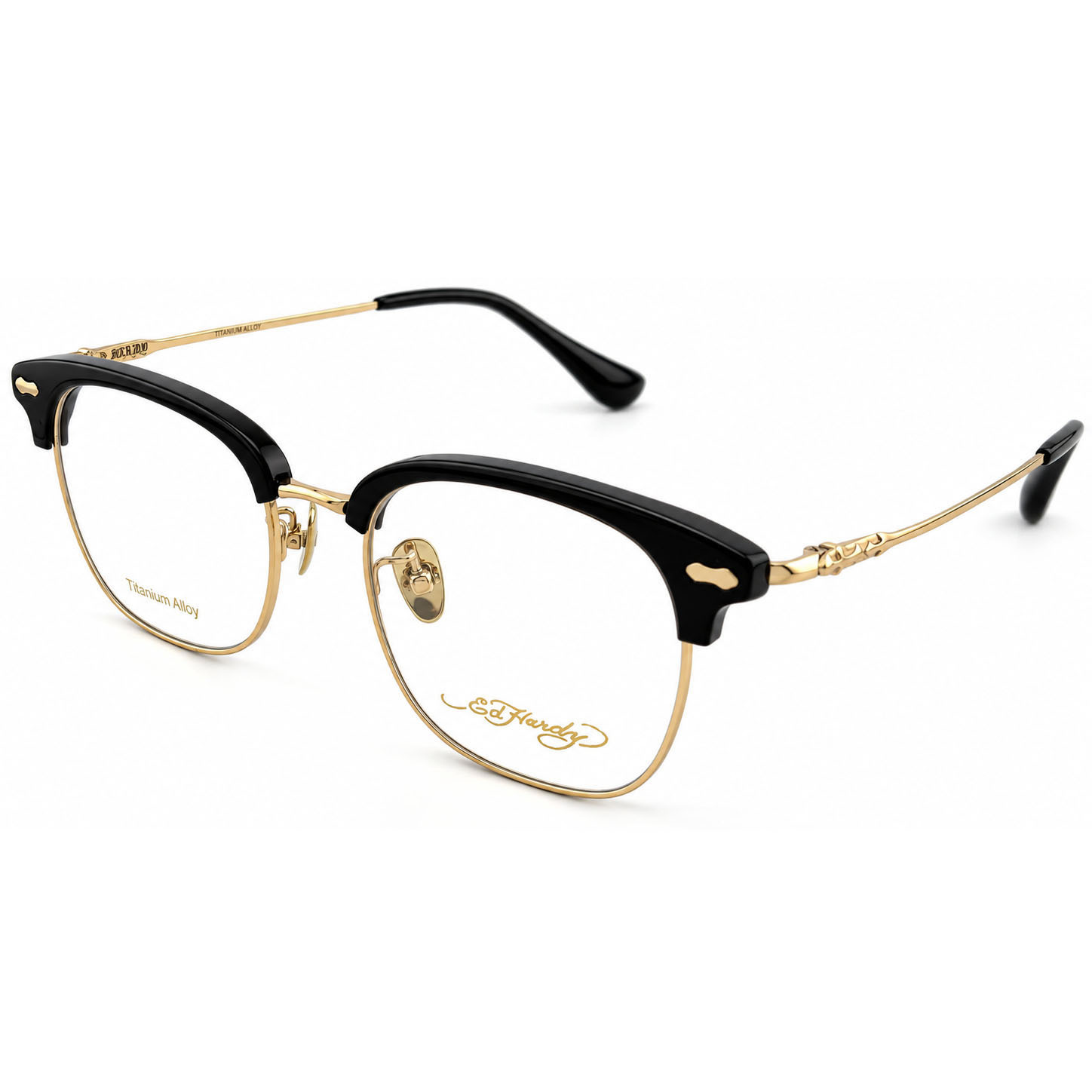 【Ed Hardy】EH2091 1CP 光學眼鏡#(亮黑搭銅金色)