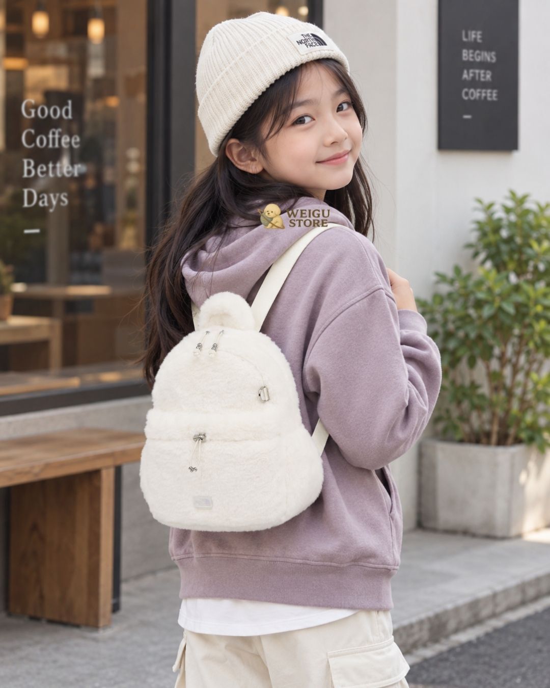 【預購】The North Face G'S TINY MULTI PACK FUR 絨毛後背包 7L 女童 NM2DS57