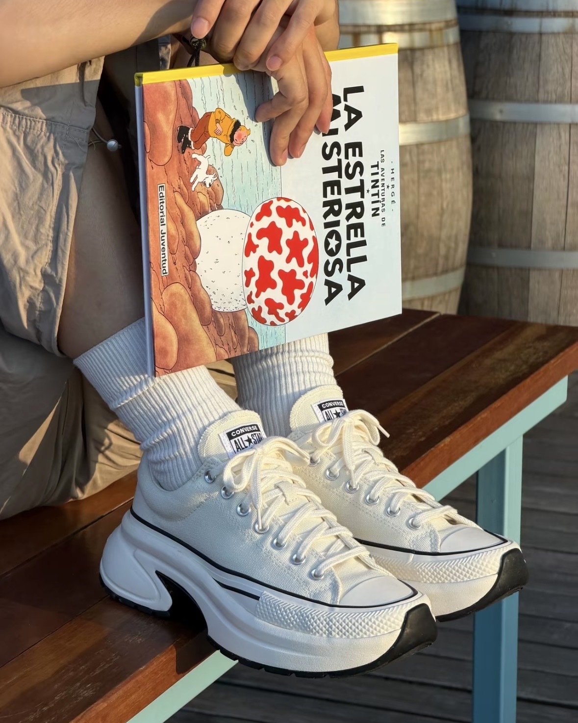 CONVERSE RUN STAR CRUSH 小鯊魚 白色 黑奶油 厚底鞋 增高 Karina代言同款 劉知珉 女鞋
