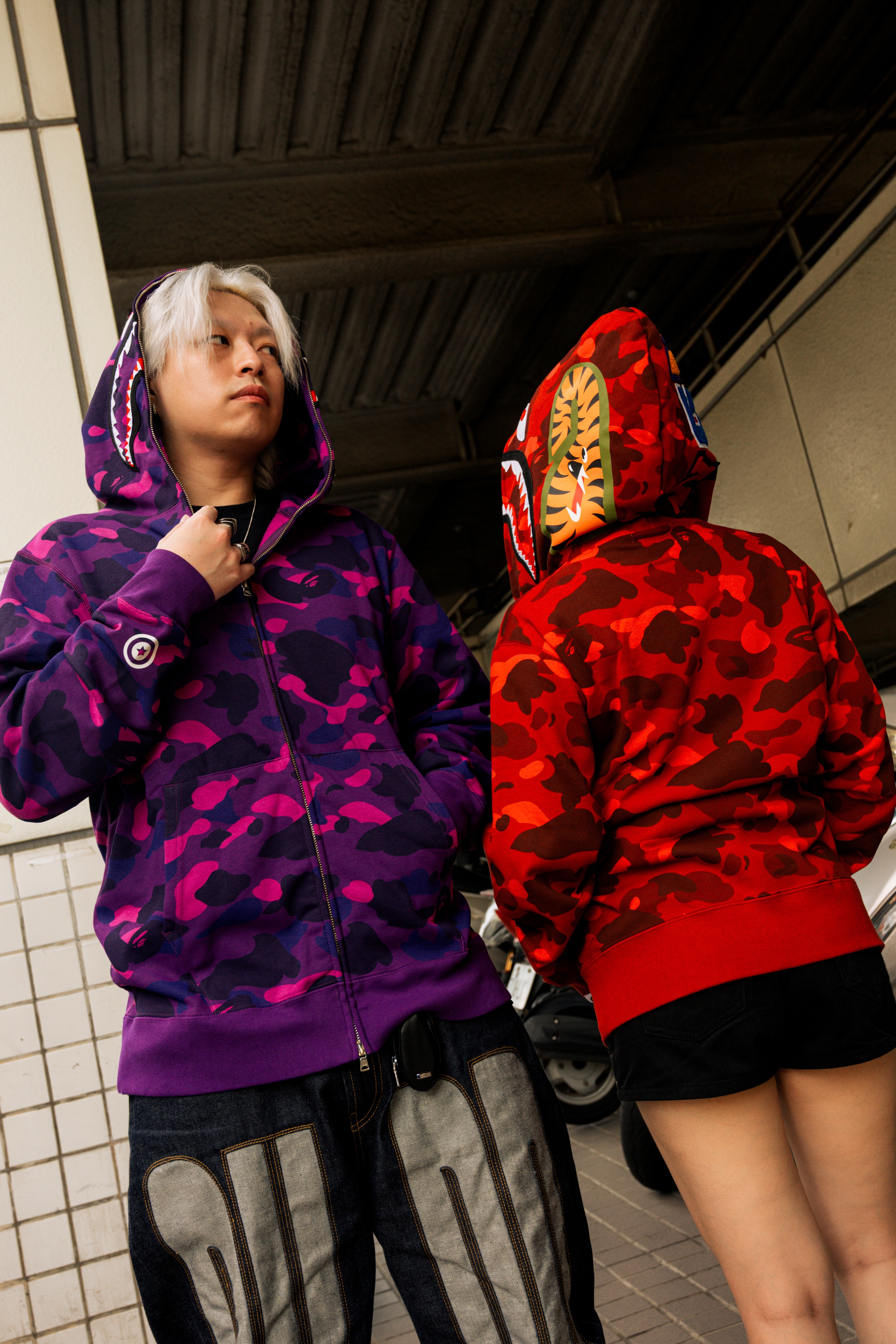 ☆ETW☆【EASY TO WEAR】BAPE Color Camo Shark Full Zip Hoodie 迷彩 鯊魚外套