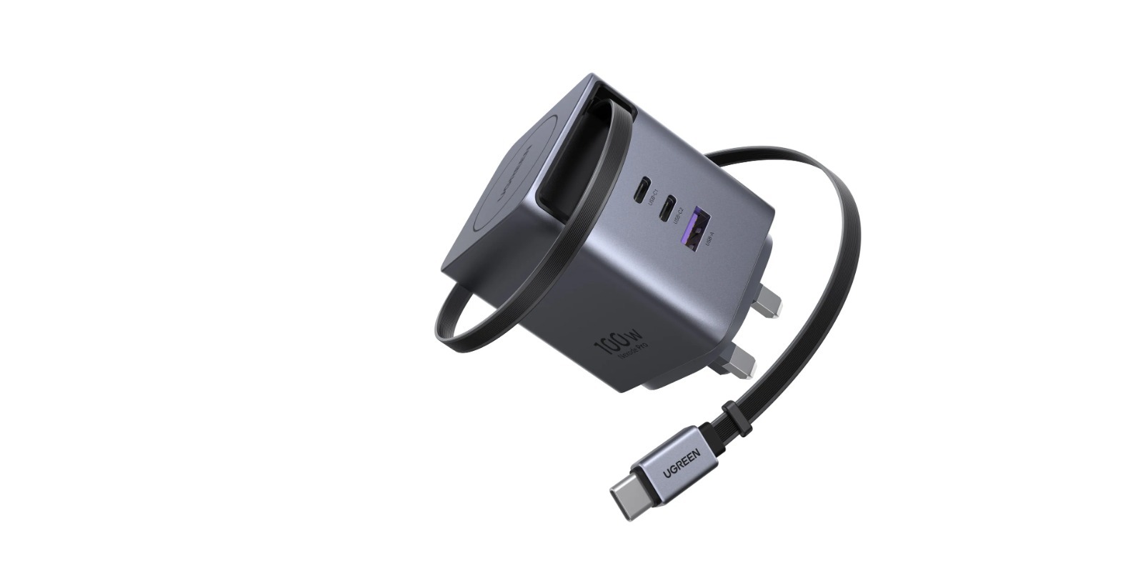 UGREEN 綠聯 X616 Nexode Pro 100W 3埠 GaN 氮化鎵快速充電器 (UK)