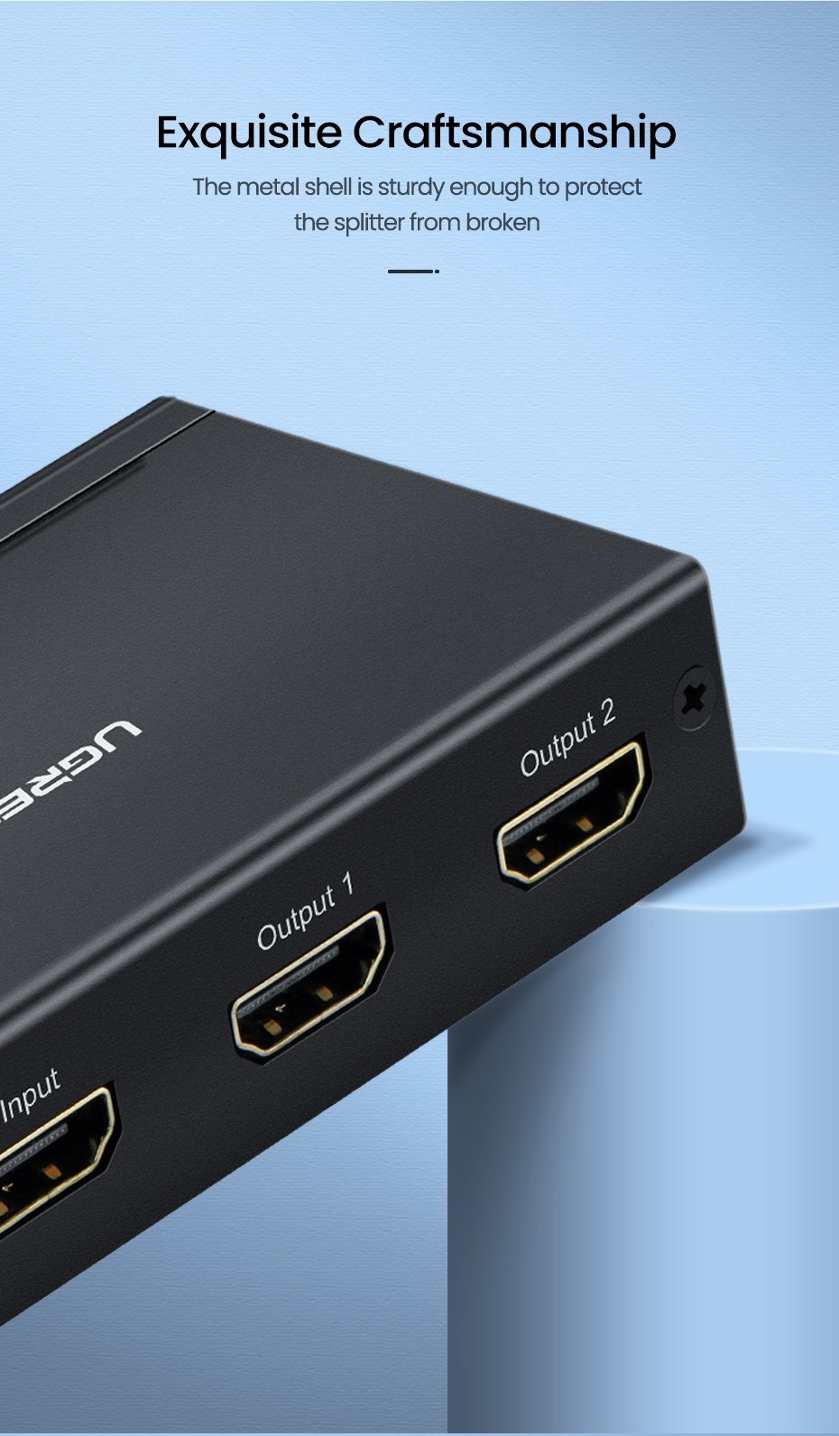 UGREEN 綠聯 CM619 (40201UK) 4K@60Hz HDMI 雙向切換器 (2進1出/1進2出)