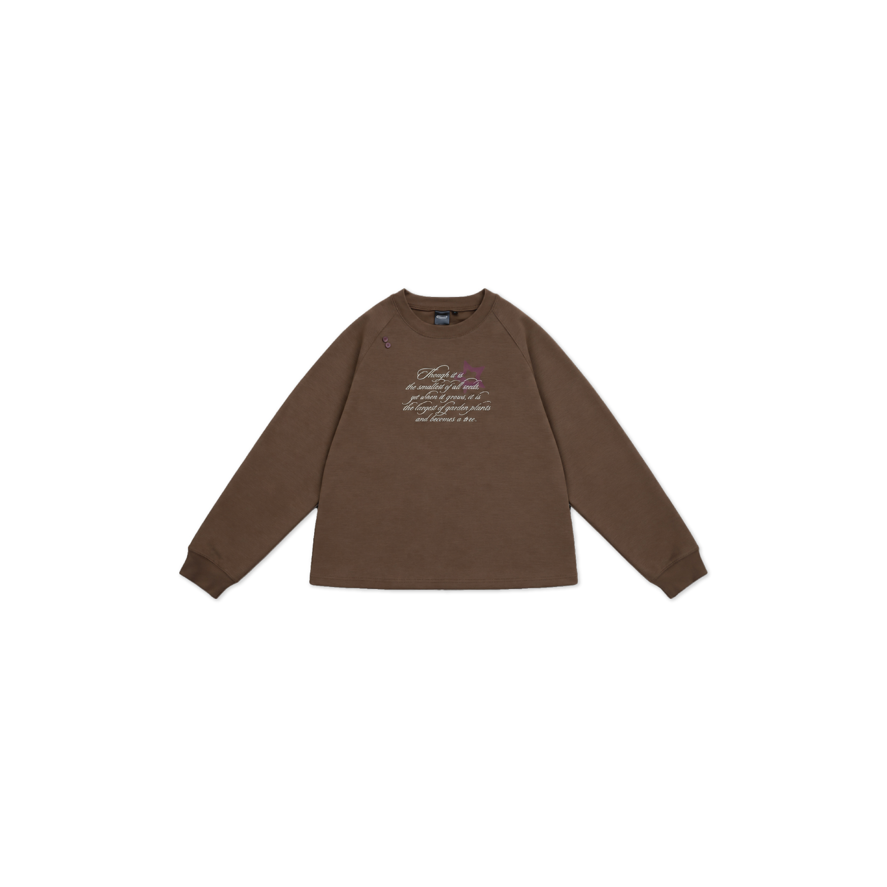 NeverLand Star Button LS TEE 復古 標語 鈕扣 薄長袖