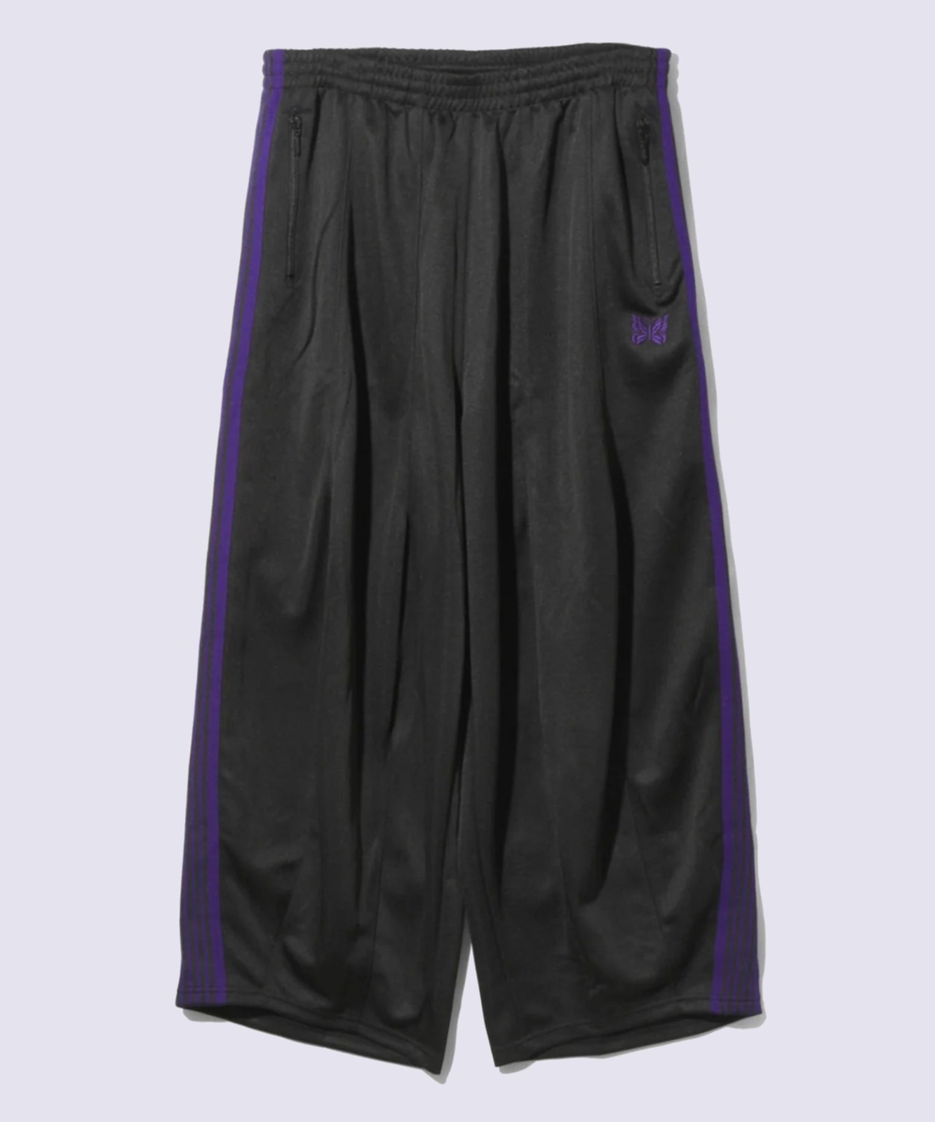 現貨|NEEDLES 別注 H.D TRACK PANT Poly Smooth |BLACK/PURPLE