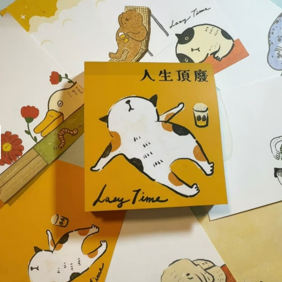人生頂廢 厚磅便條紙 鋼筆專用 動物 趣味插畫 便條紙｜針線球 Yarnball 台灣