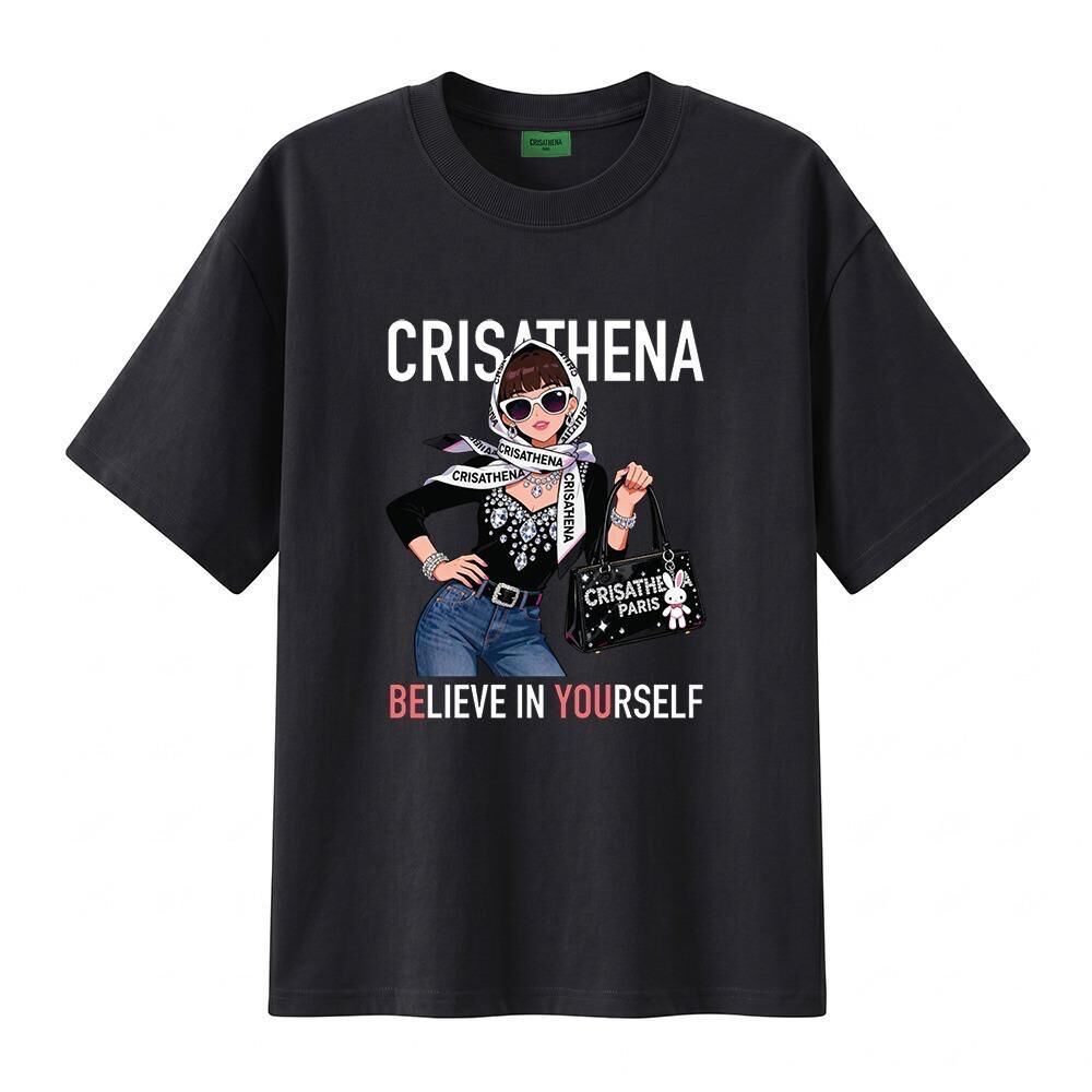 Crisathena CT-CH2650-BLK Believe in Yourself T-Shirt in Black -M