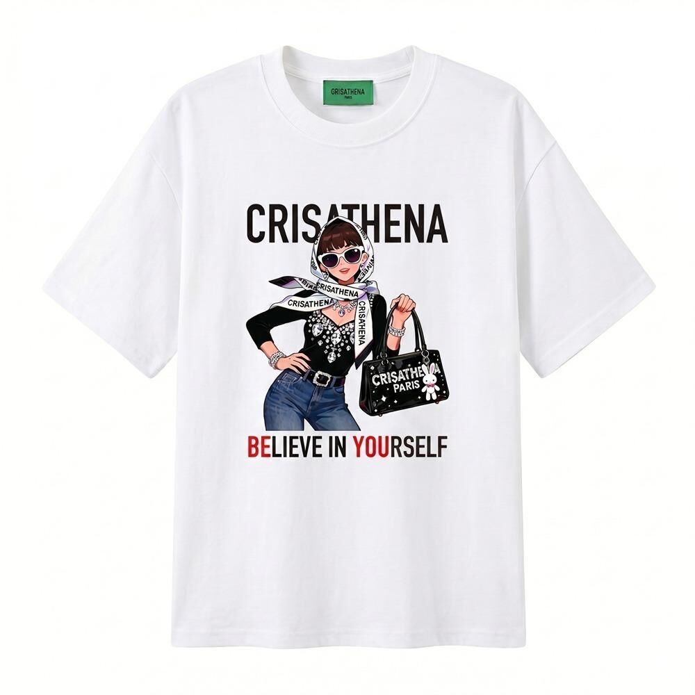 Crisathena CT-CH2650-WHT Believe in Yourself T-Shirt in White -M