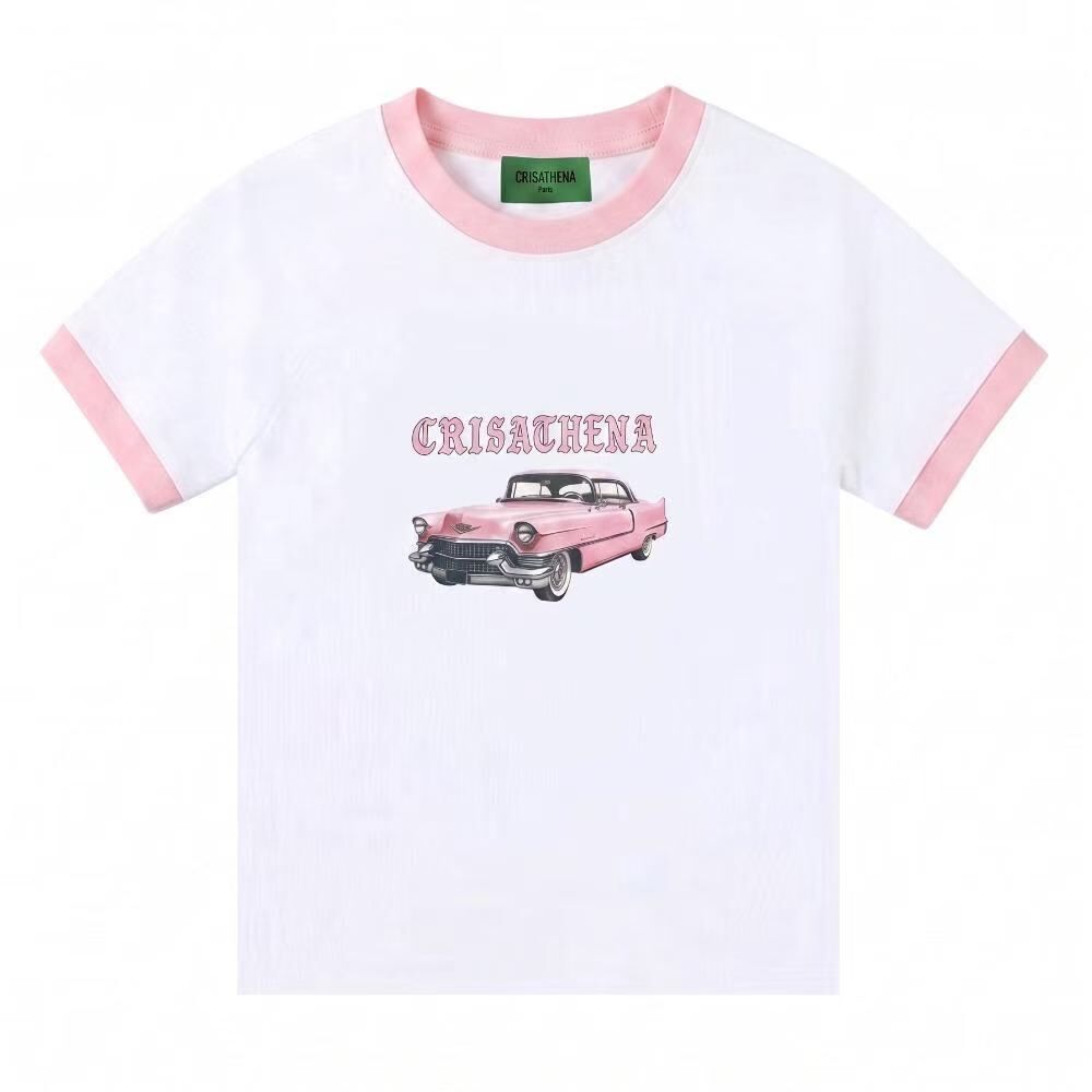 Crisathena CT-CH2690-WHT_PNK Crisathena T-Shirt in White,Navy -M