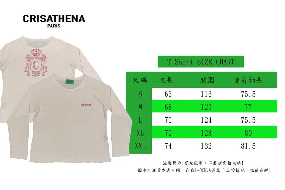 Crisathena CT-CH2691-PNK ​Long-sleeve T-shirt -M